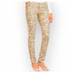 J. McLaughlin Lexie Animal Print Skinny Jeans Size 10 Unhemmed